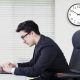 Portrait of middle eastern businessman typing on the laptop and looks concentration, shot in the office